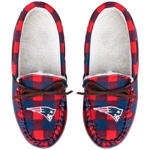 Foco Patriots plaid moccasin slippers